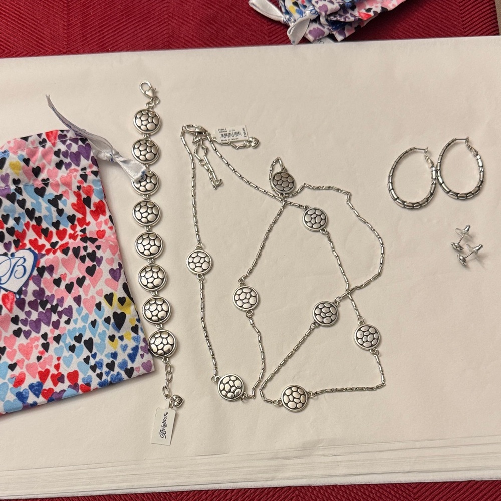 Brighton Complete Pebble Jewelry Set with Necklace, Bracelet, and Earrings